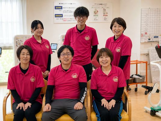 スタッフ集合の機能訓練室  