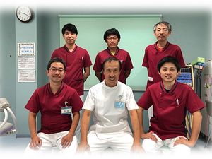 スタッフ集合の機能訓練室  
