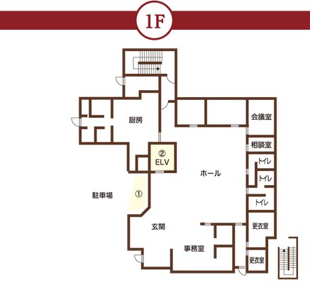 明るいホールの図面