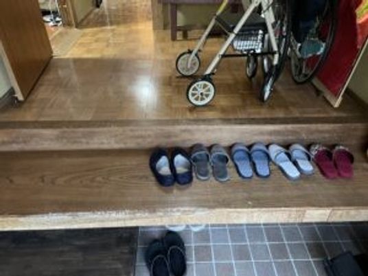 段差のある玄関先  