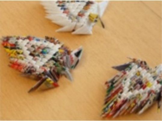 手作りの鶴の折り紙