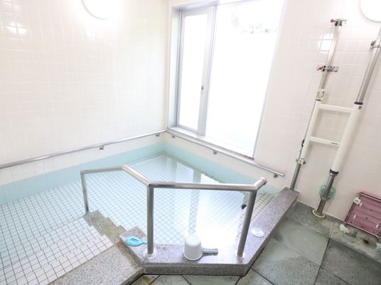 手すり付き浴室の明るい空間