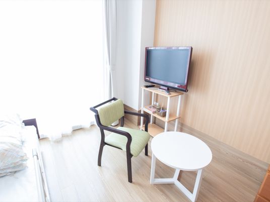 居室の椅子とテレビ
