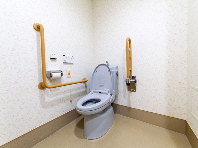 手すり付きトイレの内観 お手洗い 安全に配慮した手すりが備わった清潔感のある空間です。使いやすさを考えた設計がされています。