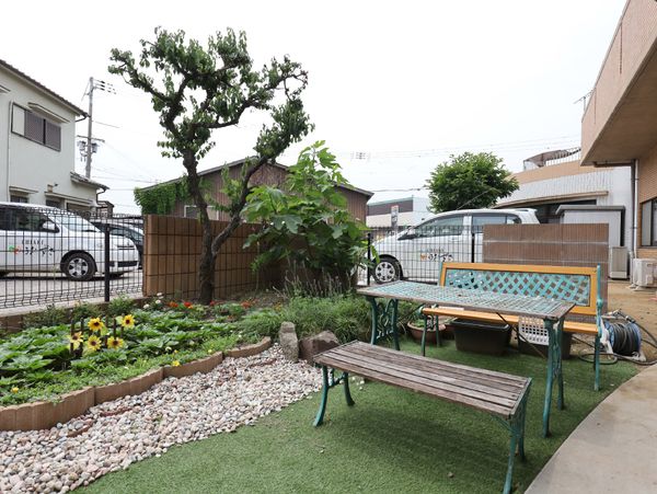 緑豊かな中庭の風景