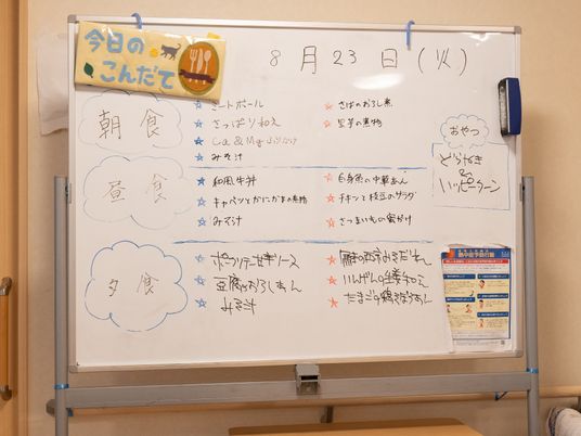 白板に記された予定表