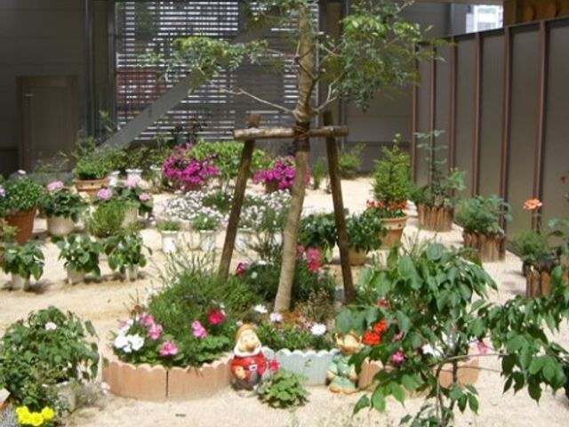 和風の美しい庭園風景 中庭 季節の花々が咲く穏やかな中庭です。ここでのひとときは、心身のリフレッシュにもつながります。