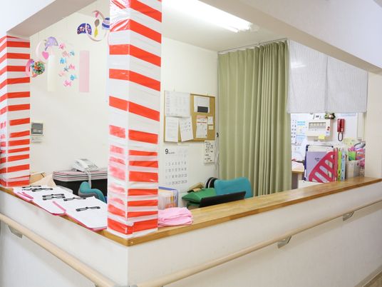 フロントのカウンター