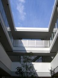 明るい中庭の空と建物
