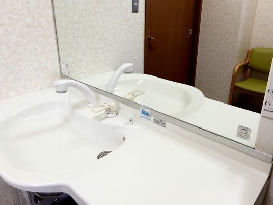 清潔な洗面台のアップ