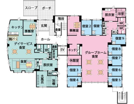 施設の全体配置図
