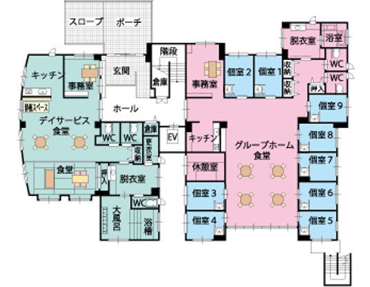 施設の全体配置図