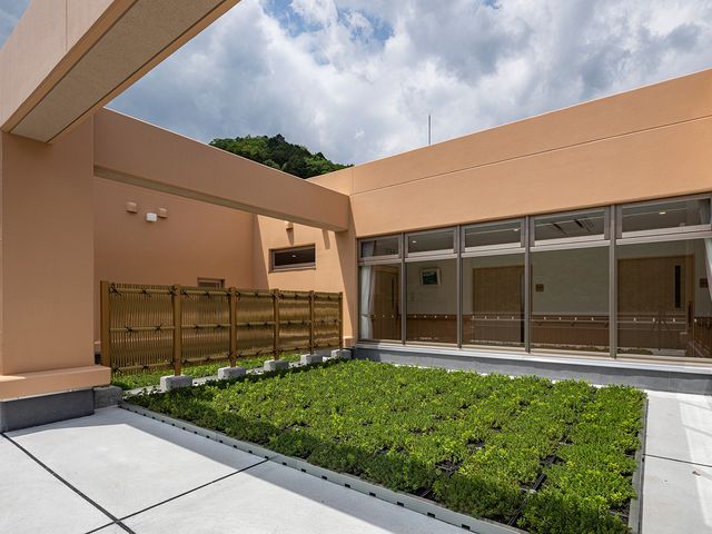 緑豊かな中庭 中庭 四季折々の自然を感じられる、開放感溢れる中庭です。くつろぎの時間をお楽しみいただけます。