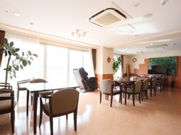 共用ラウンジの明るい空間