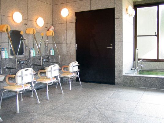 明るい照明の浴室