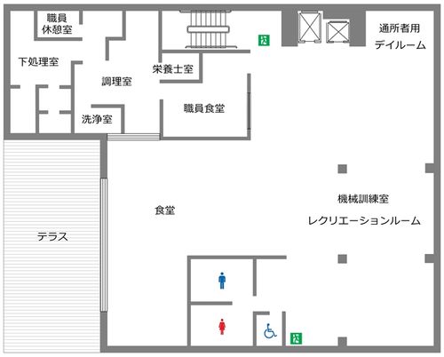 明るい共有スペース