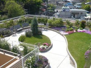 花壇のある庭  