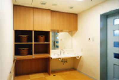 機能的な洗面台の部屋