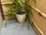 植木鉢のある庭先  