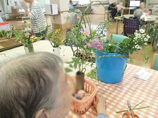 手作りの花飾り
