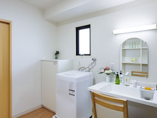 洗面所と洗濯機