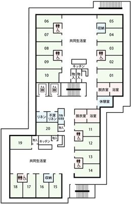 ゆとりある居室配置図