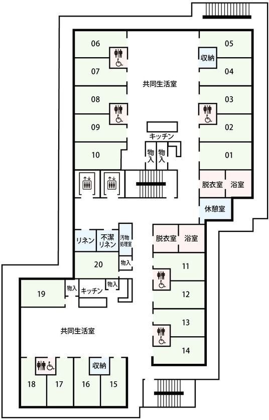 ゆとりある居室配置図