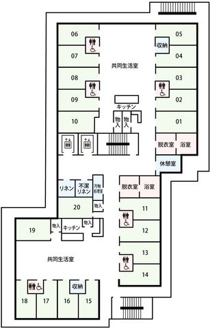 ゆとりある居室配置図