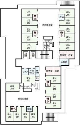 明るく広々とした居室