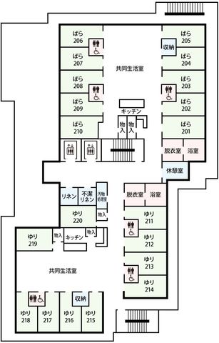 明るく広々とした居室