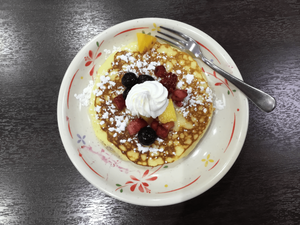 デザートのワッフル