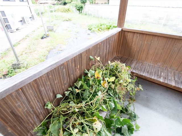 中庭の植物ベンチ 休憩場 ミニガーデンに囲まれたベンチコーナーです。利用者の方々が緑に触れながら、ひとときの安らぎを得られる空間となっています。