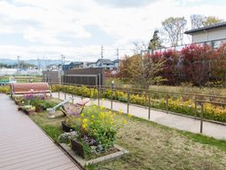 中庭の春の風景