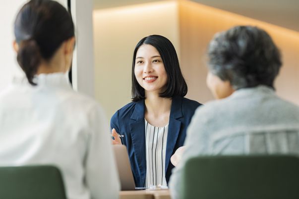 スタッフと面会中の様子