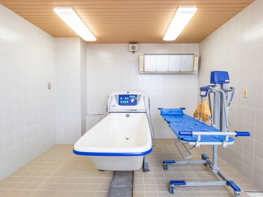 心地よい浴槽のある浴室