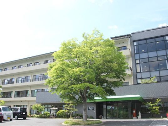緑の木と建物の外観