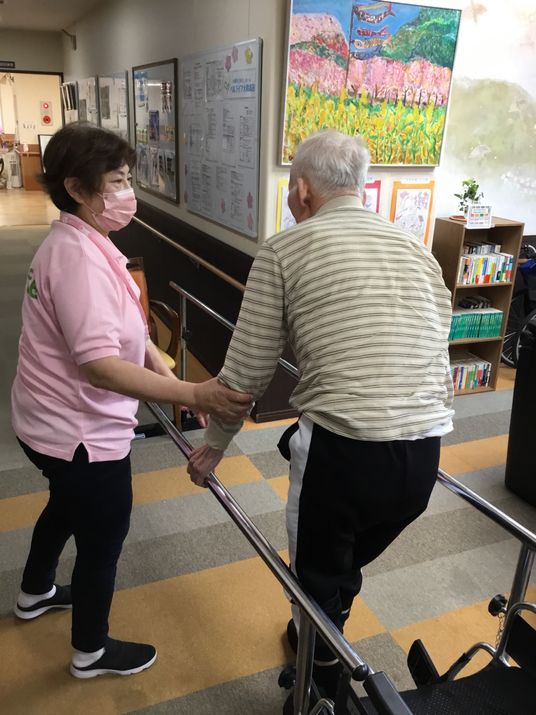 安全な歩行訓練の様子