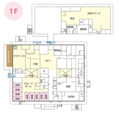 施設1階の図面