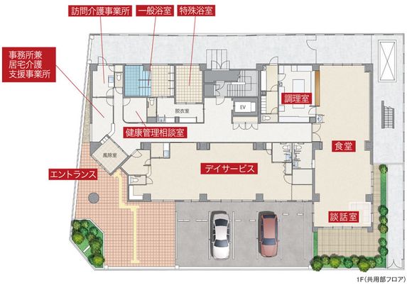 1階フロアの見取り図