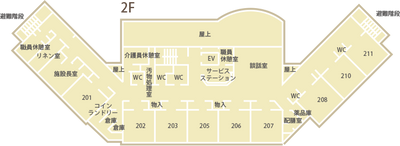 居室と廊下の配置図