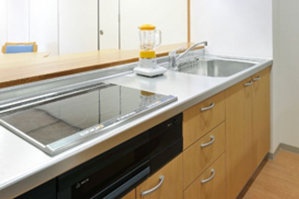 調理が可能な設備のキッチン