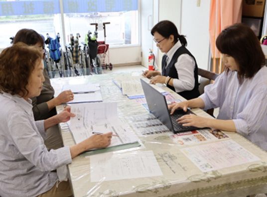 会議中のテーブル