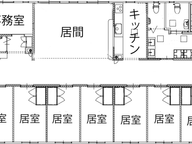 設備配置の図面 内観 設備の配置がよくわかる図面です。介護施設のレイアウトを理解するのに役立ちます。