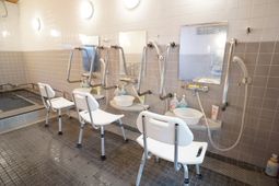 清潔なバリアフリー浴室