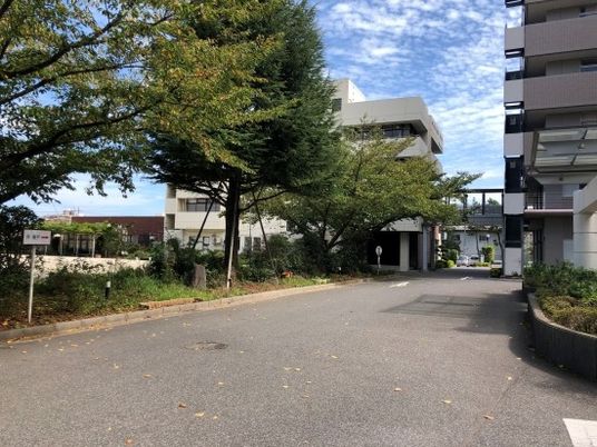 建物前の車路  