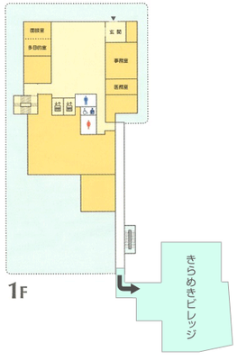 明るい共有スペースの配置図