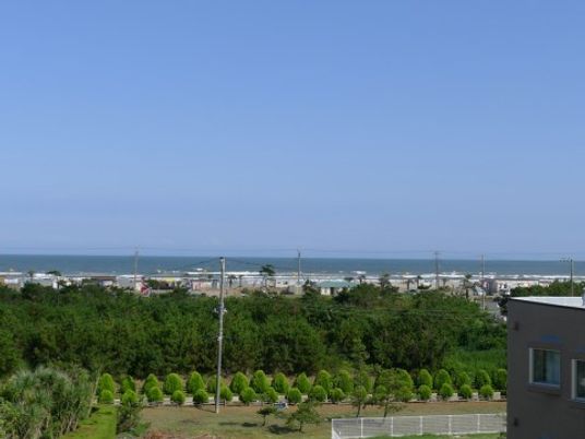 緑豊かな庭と海の景色