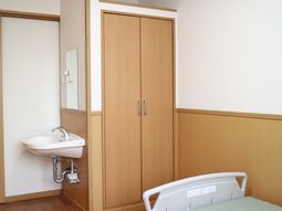 洗面台付き居室の一角