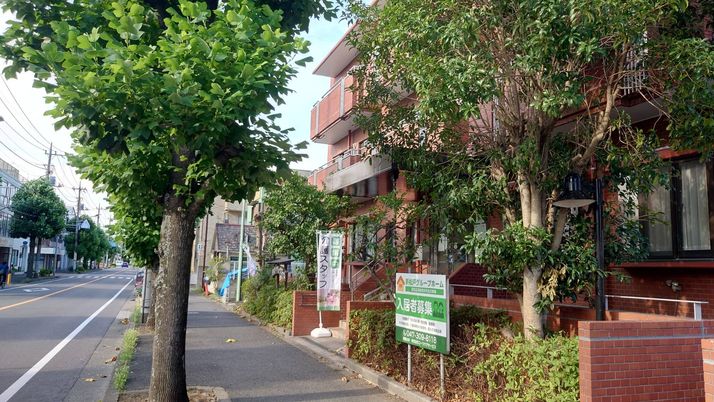緑豊かな建物の入口