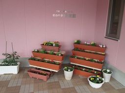 花壇があるエントランス